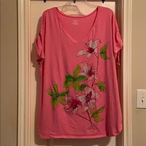 Lane Bryant Graphic Short Sleeve Top Size 22/24